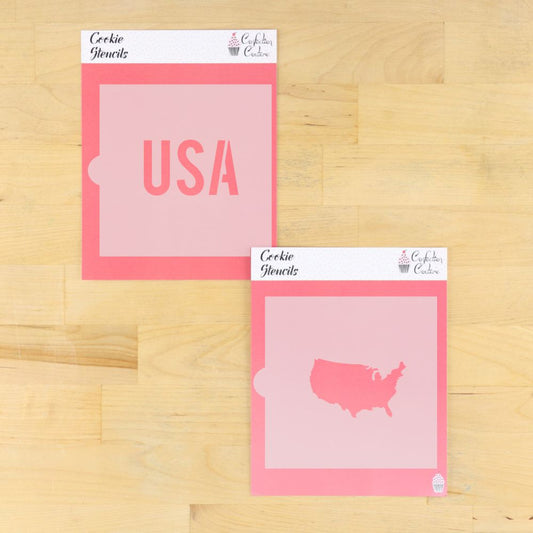 USA Cookie Stencil 2 Sheets