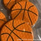 Basketball Cookies Stenciled by Perla Gomez using Confection Couture's Basketball Cookie Stencil