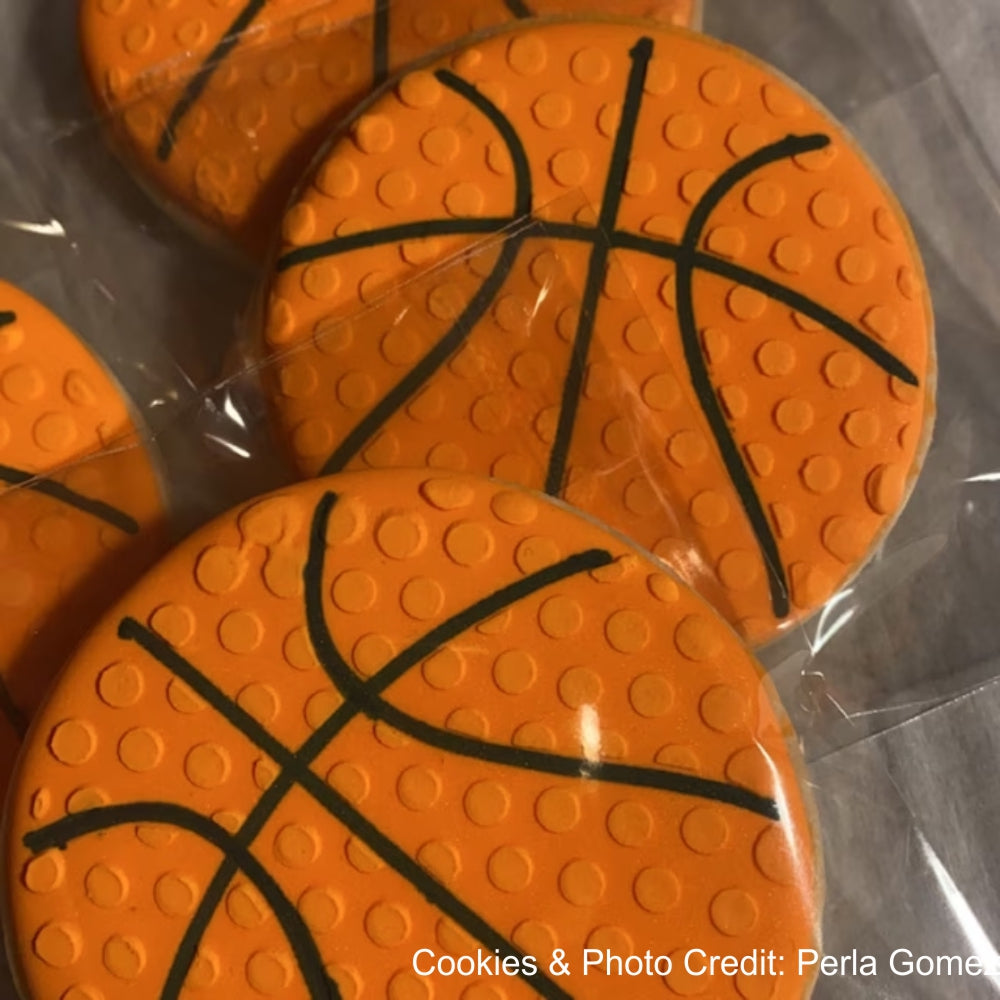 basketball cookies by perla gomez using stencils by confection couture