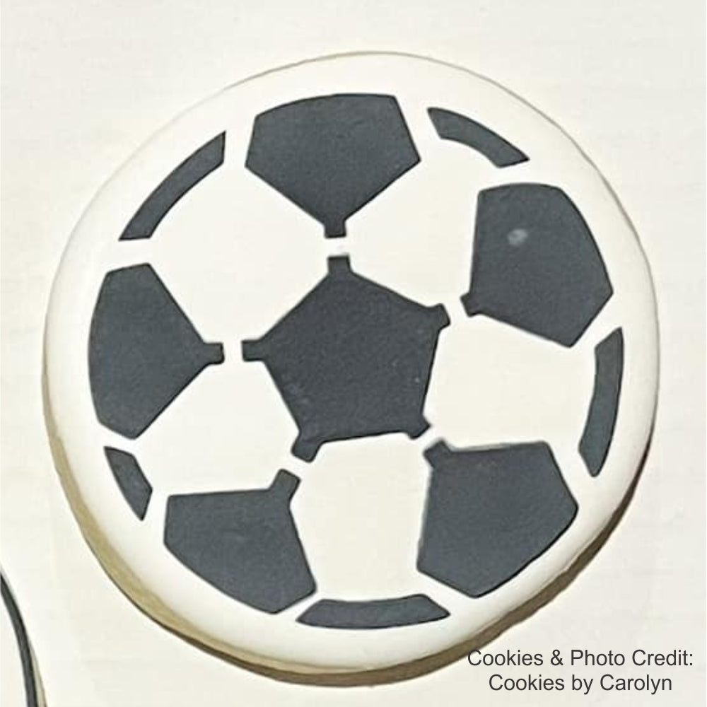 SOCCER BALL COOKIES AIRBRUSHED BY COOKIES BY CAROLYN