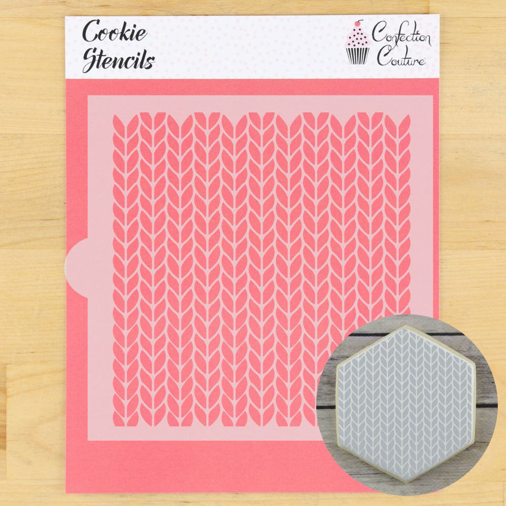 Knit Pattern Cookie Stencil - Confection Couture Stencils