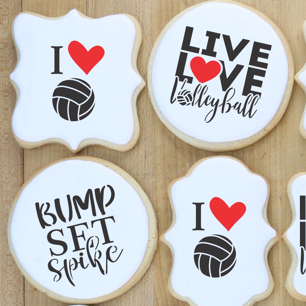 Volleyball Messages Cookie Stencil