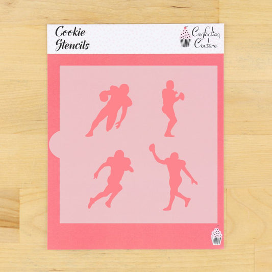 Football Players Cookie Stencil