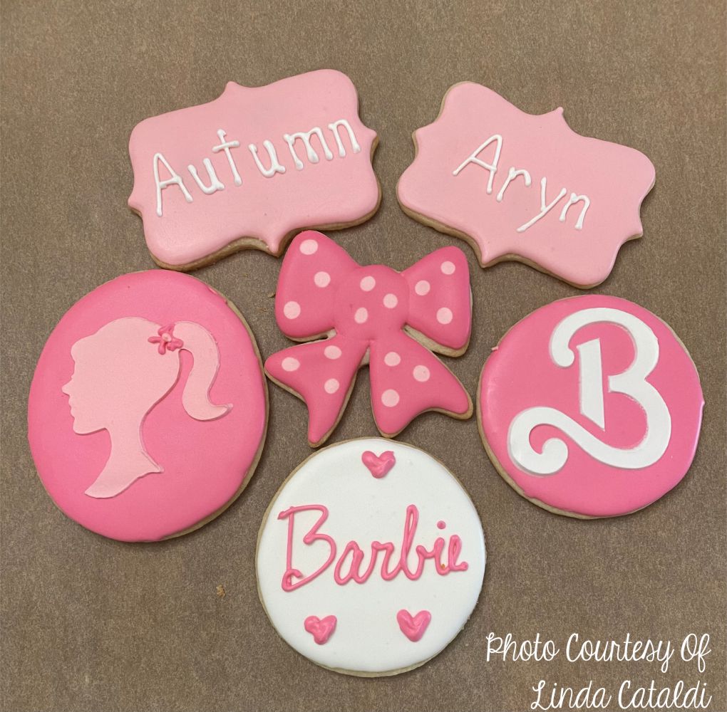 Barbie Cookies by Linda Cataldi using Barbie Cookie Stencils from Confection Couture