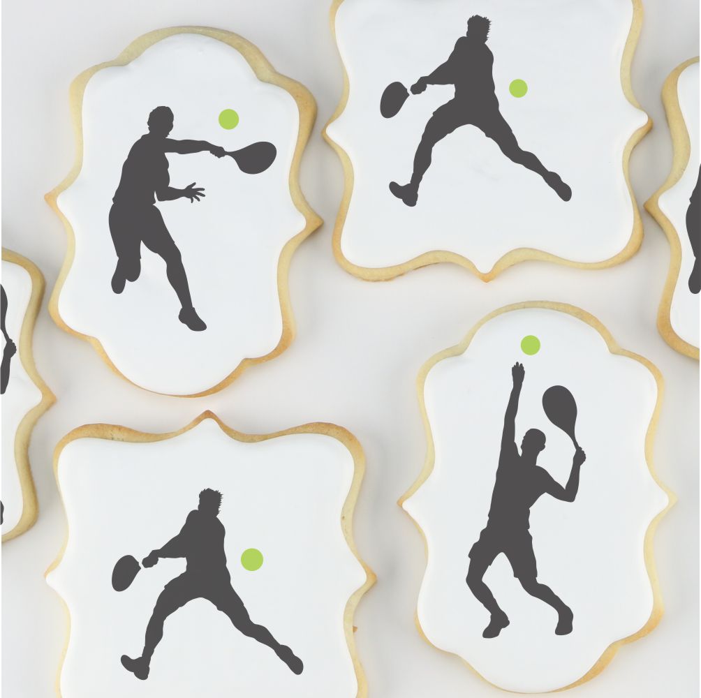 Men Tennis Players Cookie Stencil