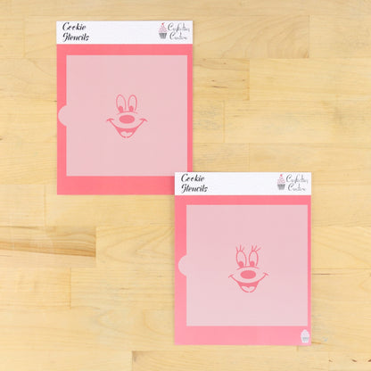 Mickey and Minnie Mouse Faces Cookie Stencil Set