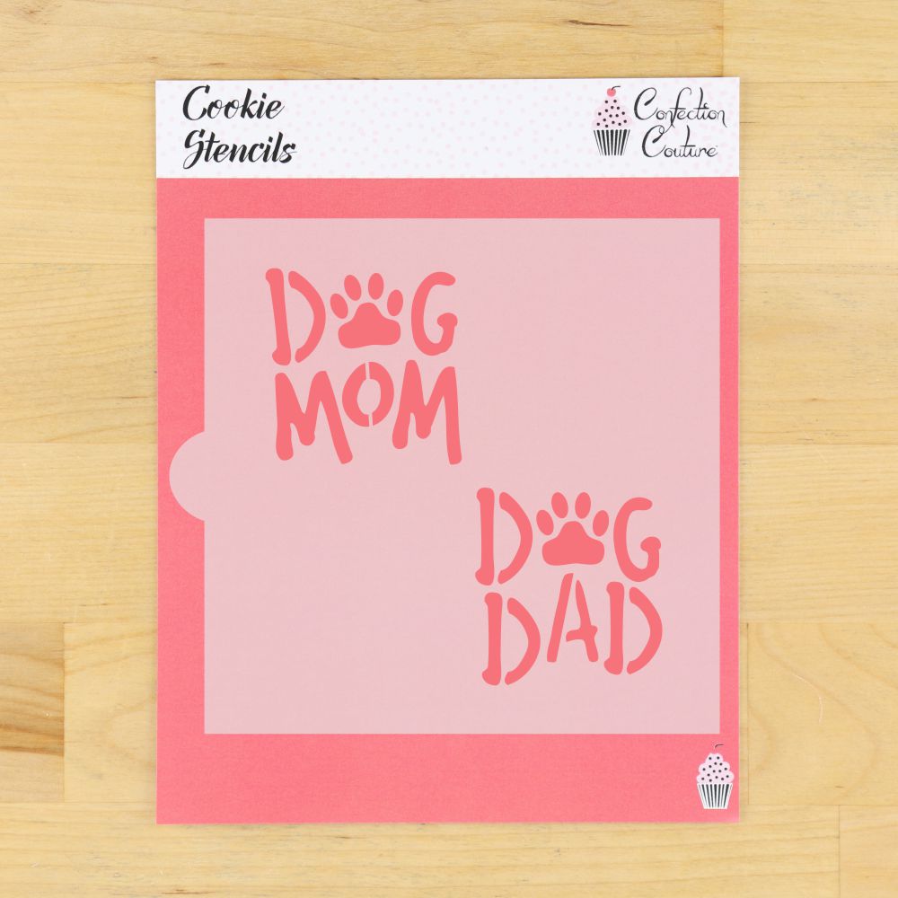 Dog Dad and Dog Mom Cookie Stencil