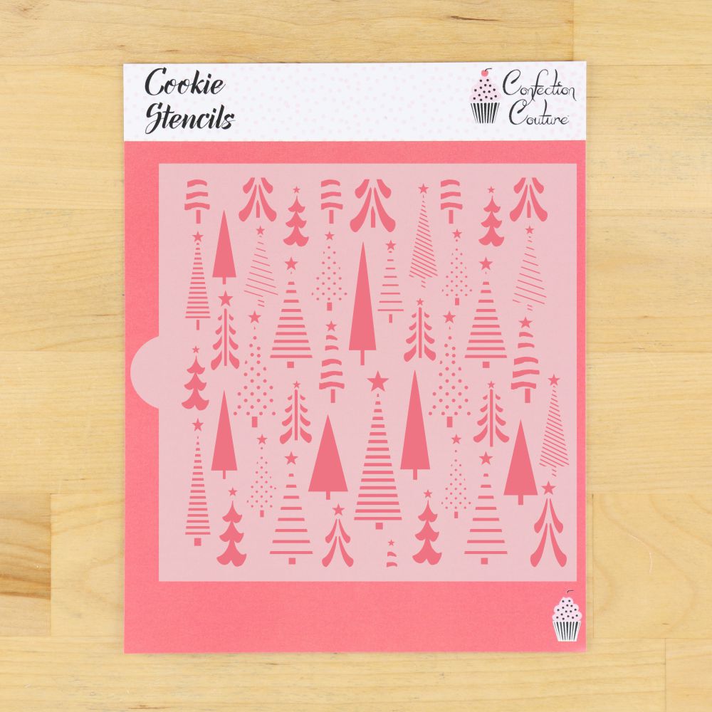 abstract christmas tree background cookie stencil