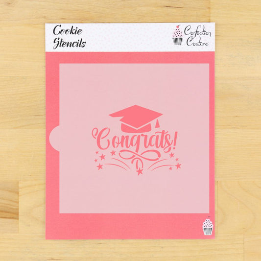 Congrats Graduation Cookie Stencil