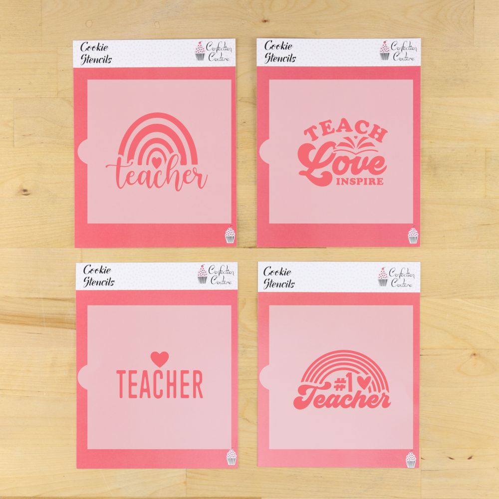 Teach Love Inspire Cookie Stencil Set