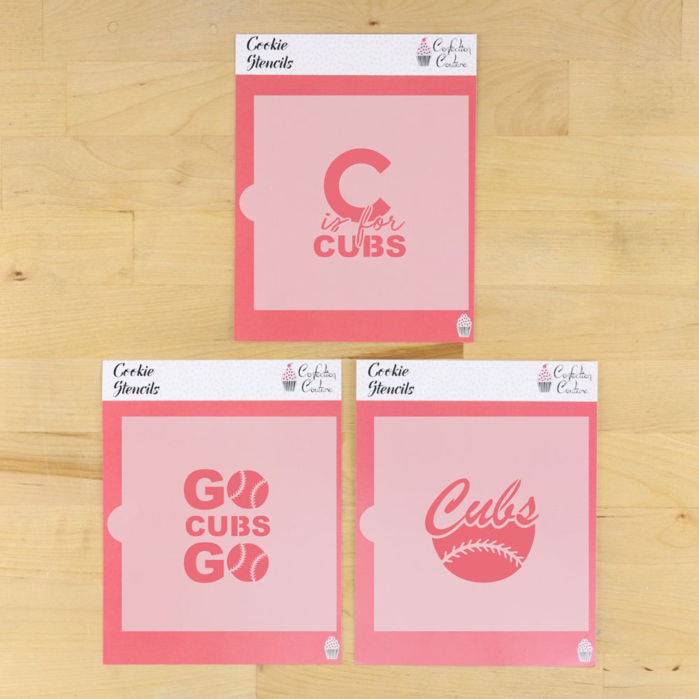 C is for Cubs Baseball Cookie Stencil Set