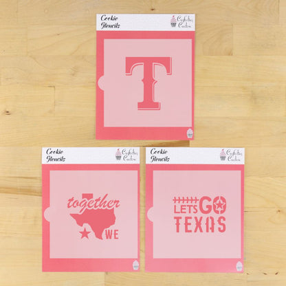 Let’s Go Texas Baseball Cookie Stencil Set