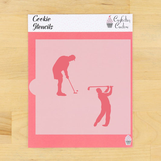 Male Golfer Cookie Stencil