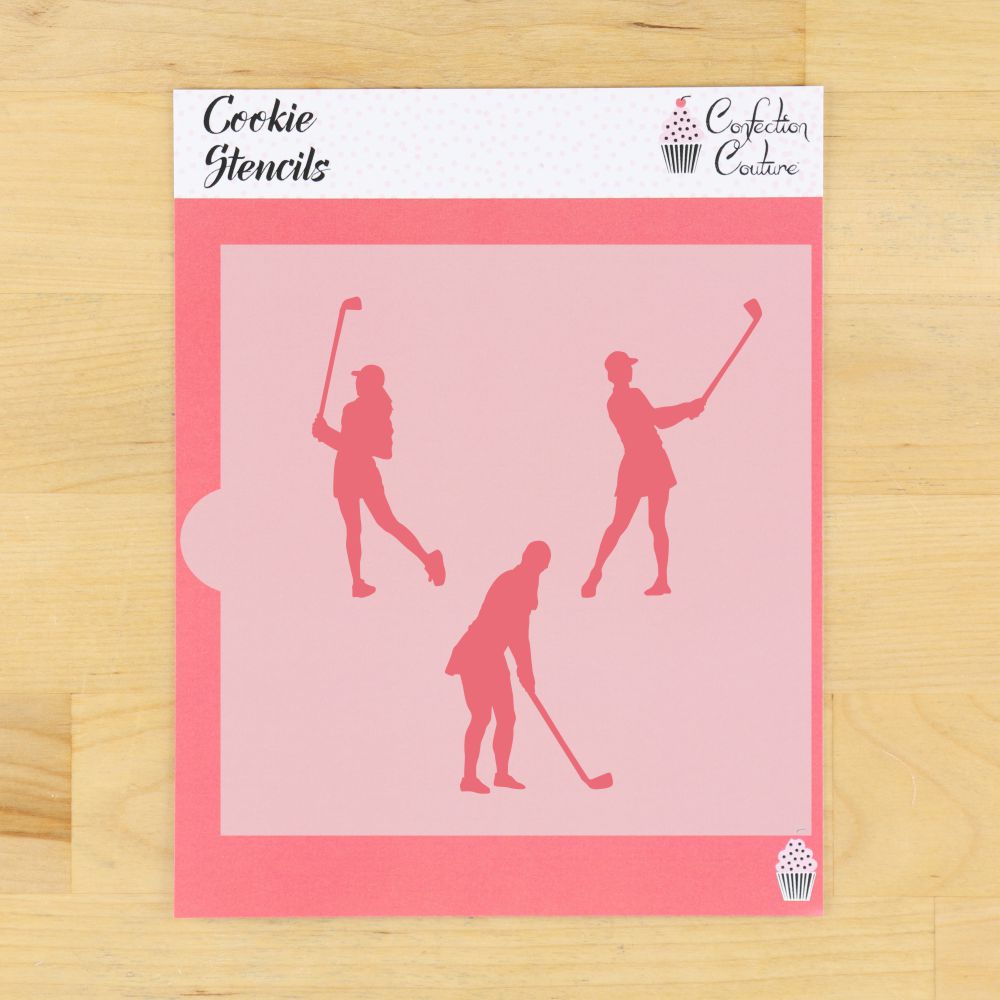Female Golfer Cookie Stencil