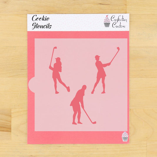 Female Golfer Cookie Stencil