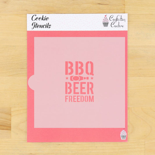 BBQ Beer and Freedom Cookie Stencil