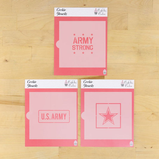 US Army Strong Cookie Stencil Set