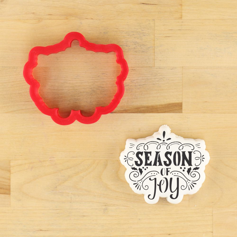 Season of Joy Cookie Stencil For Christmas Cookies with Matching Christmas Cookie Cutter