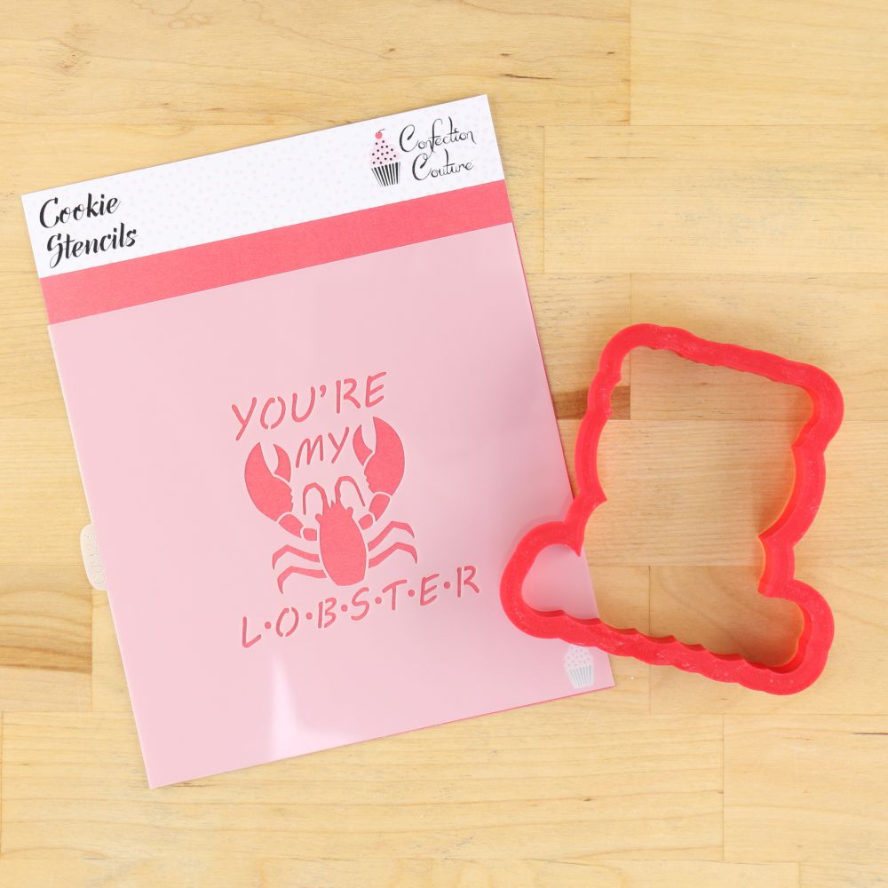 You're My Lobster Cookie Stencil with matching cookie cutter