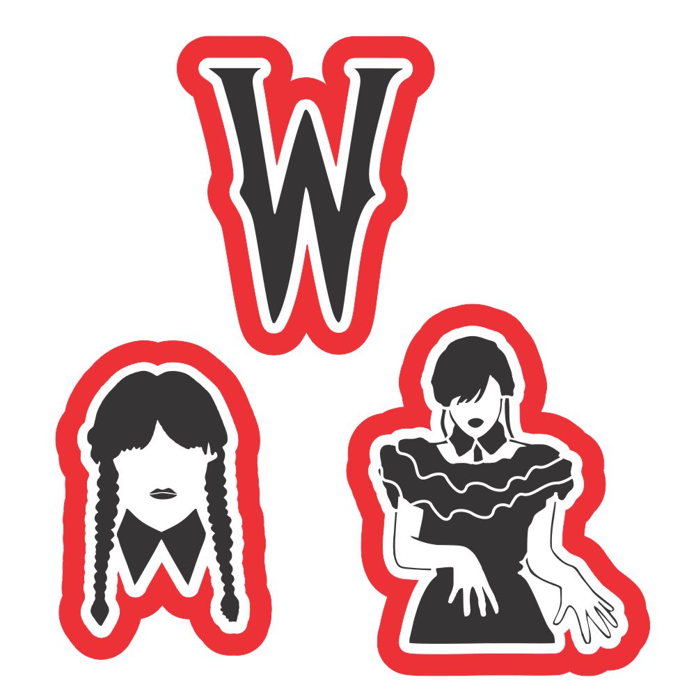 Wednesday Addams Cookie Stencils and matching cookie cutters