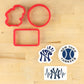 New York Baseball Fan Cookie Stencil Set with matching cutters