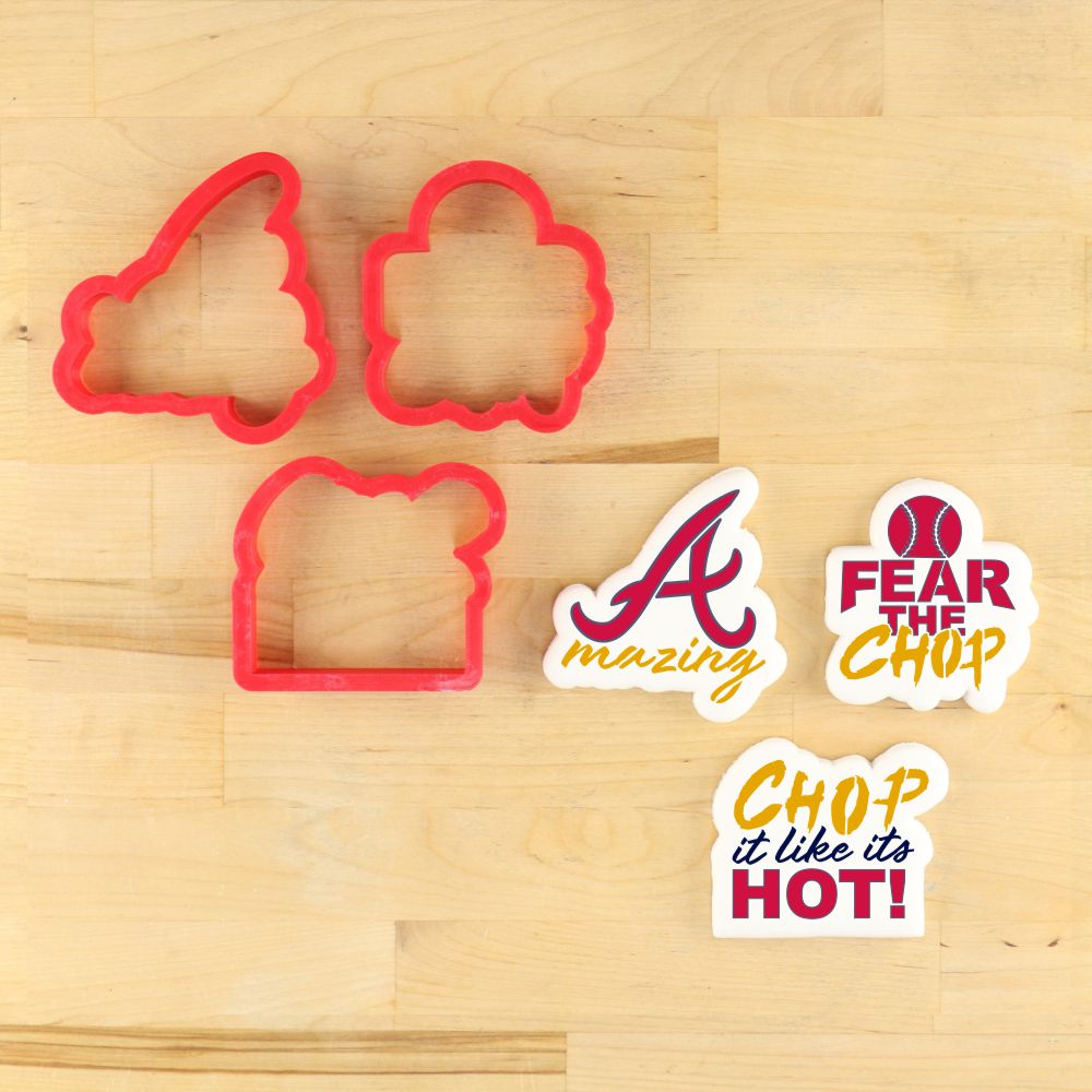 Atlanta Braves Baseball Cookie Stencils with Cookie Cutters