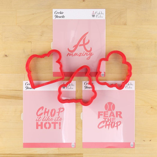 Atlanta Braves Baseball Cookie Stencils with Cookie Cutters