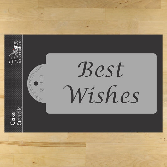 Best Wishes Cake Stencil by Designer Stencils