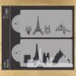 Paris Detailed Skyline Cake Stencil Side by Designer Stencils