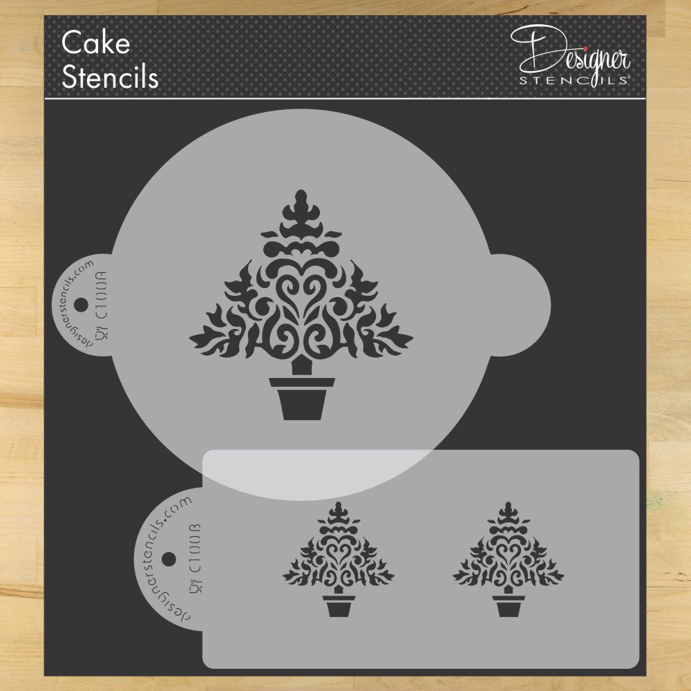 Christmas Trees Stencils for Decorating Cake Sides and Tops