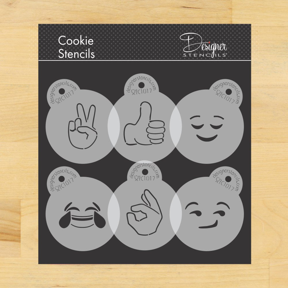 Emojis Round Cookie Stencil Set by Designer Stencils