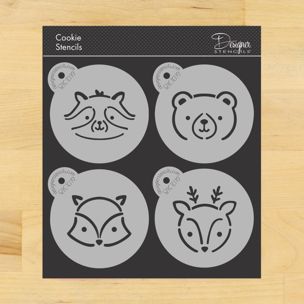 Baby Woodland Animals Round Cookie Stencil Set by Designer Stencils