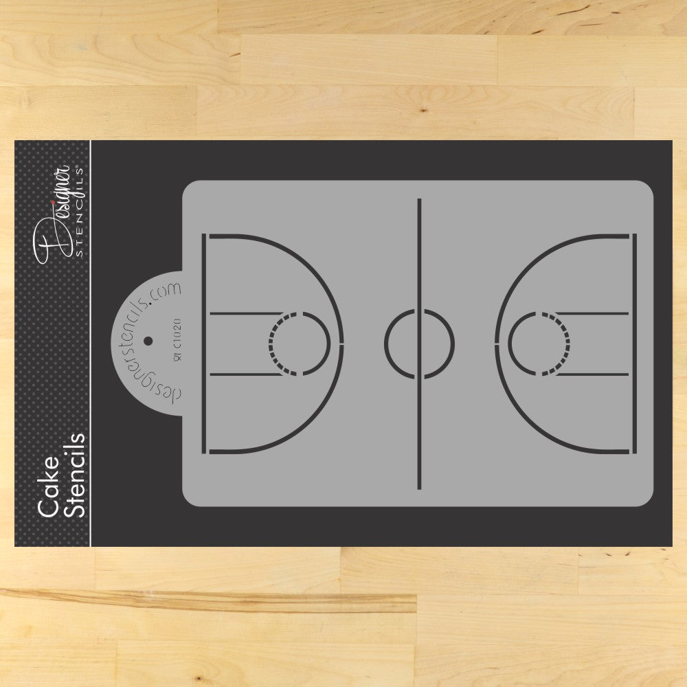 Basketball Court One-Fourth Sheet Cake Stencil by Designer Stencils