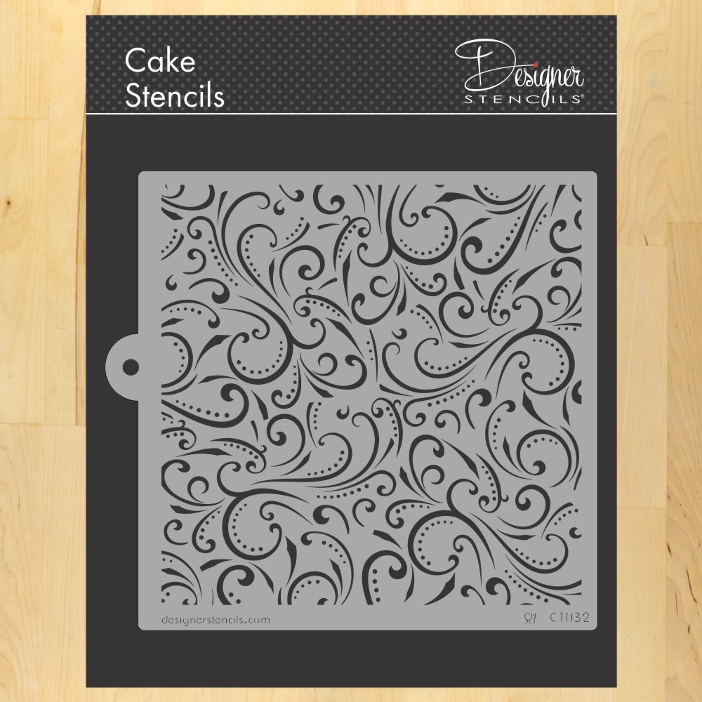 Swirls and Dots Cake and Cookie Stencil by Designer Stencils
