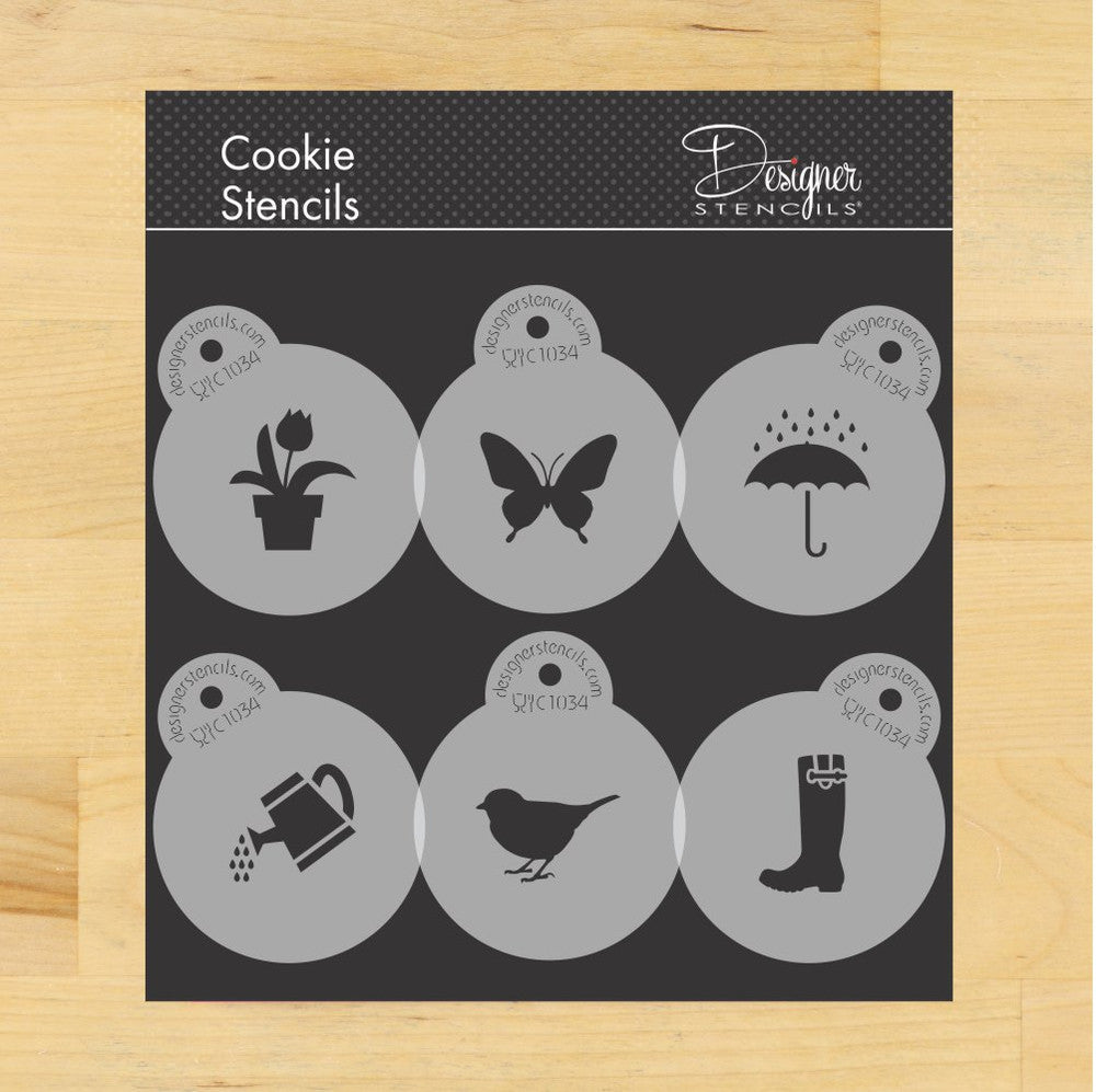 Spring Season Round Cookie Stencil Sets by Designer Stencils