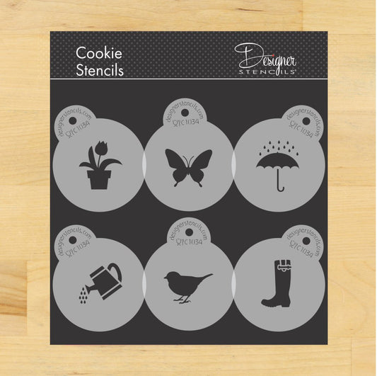 Spring Season Round Cookie Stencil Sets by Designer Stencils