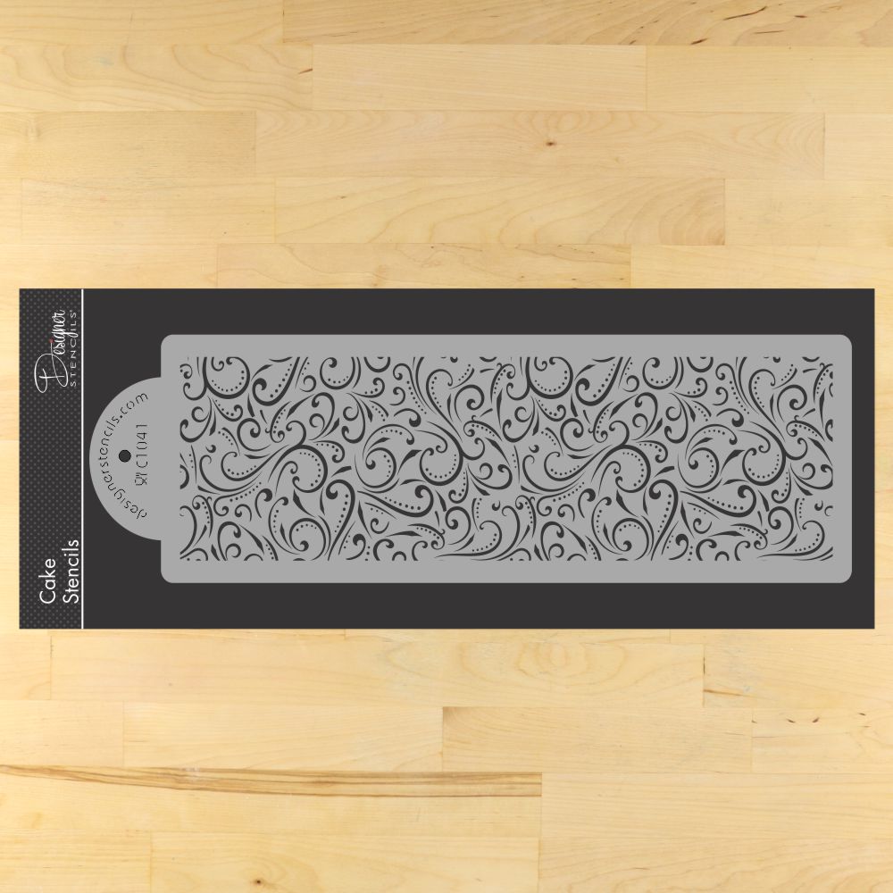 Swirls Side Stencil for Cake Decorating by Designer Stencils ...