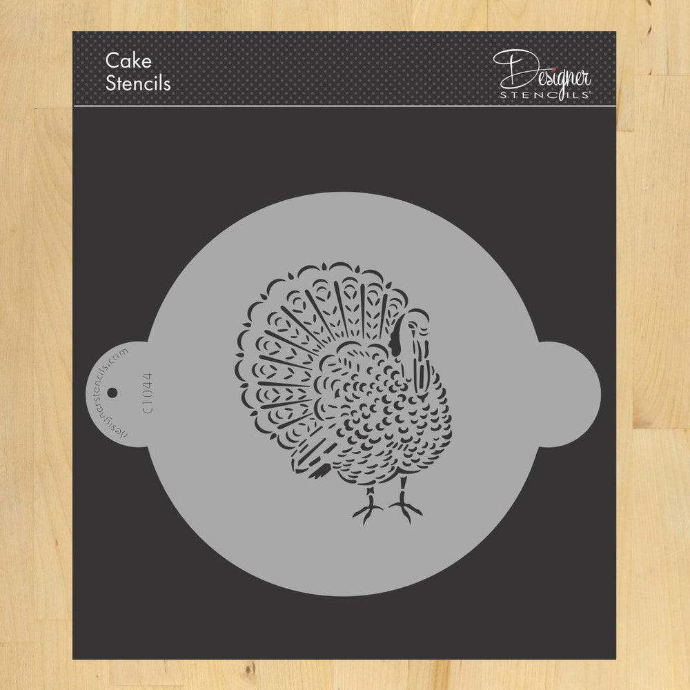 Feathered Turkey Cake Stencil Top by Designer Stencils