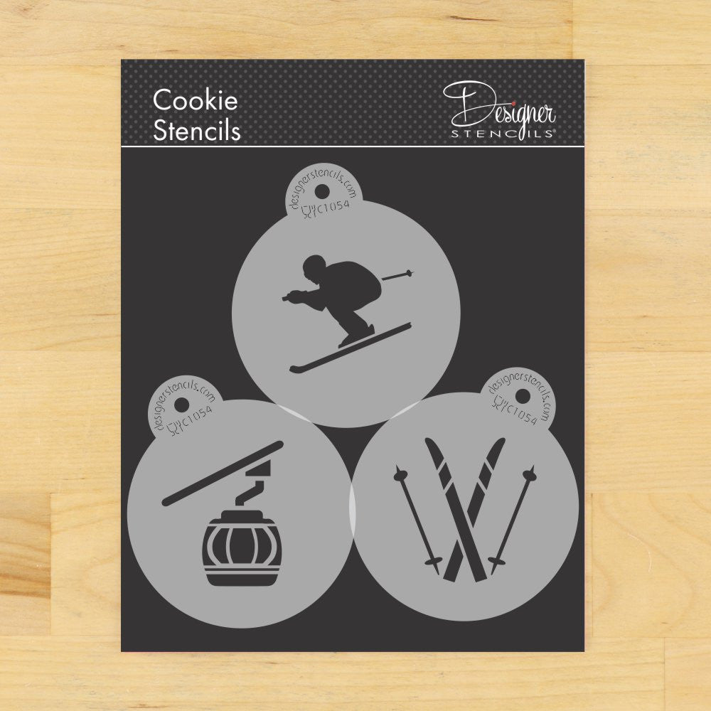 Let's Go Skiing Cookie Stencil Set
