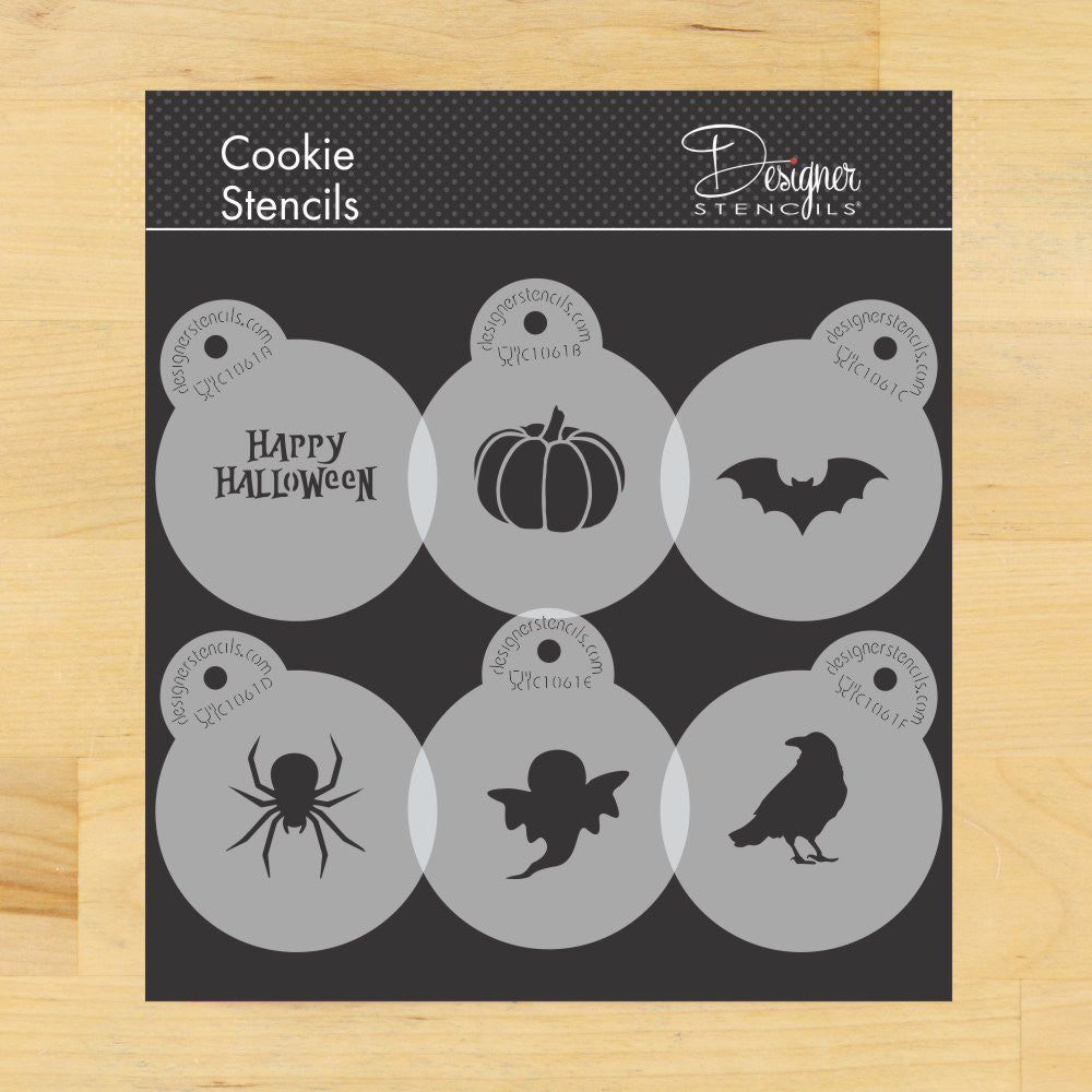 Spooky Halloween Round Cookie Stencil Set by Designer Stencils