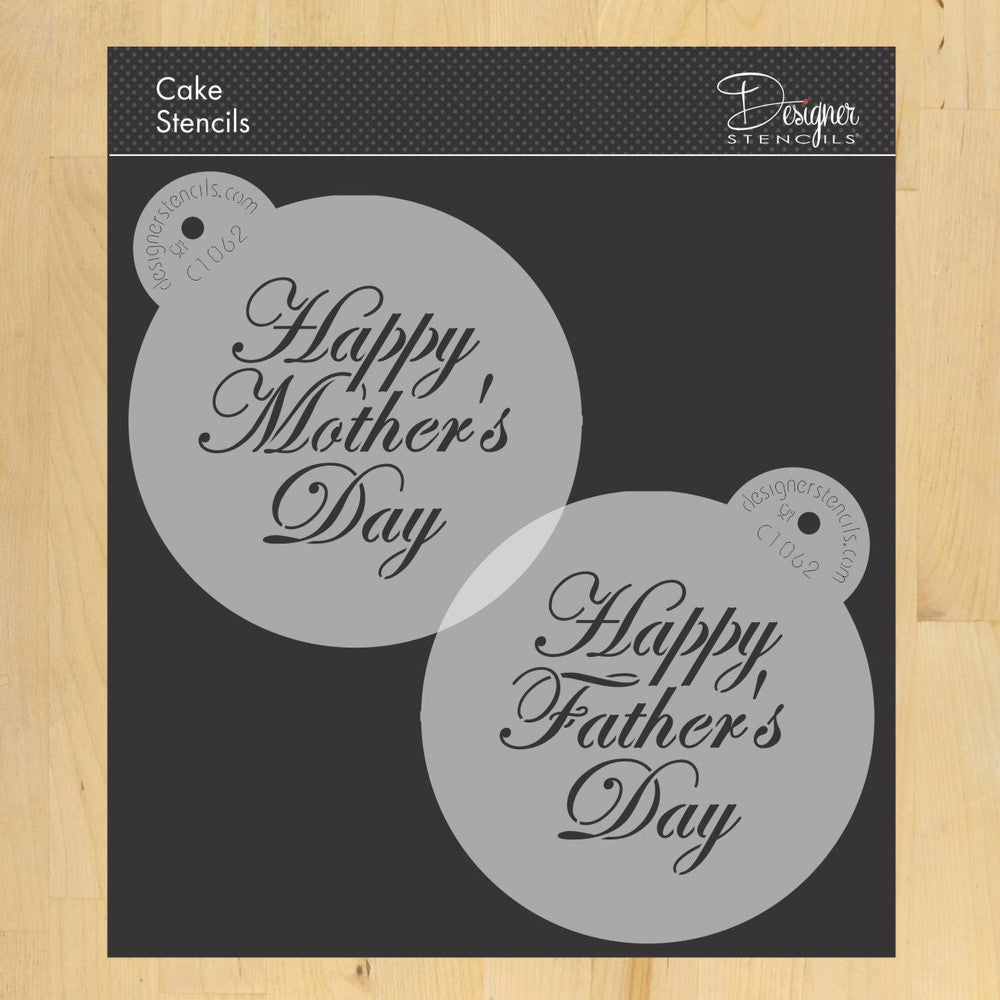 Mother's and Father's Day Cake Stencil Rounds – Confection Couture Stencils