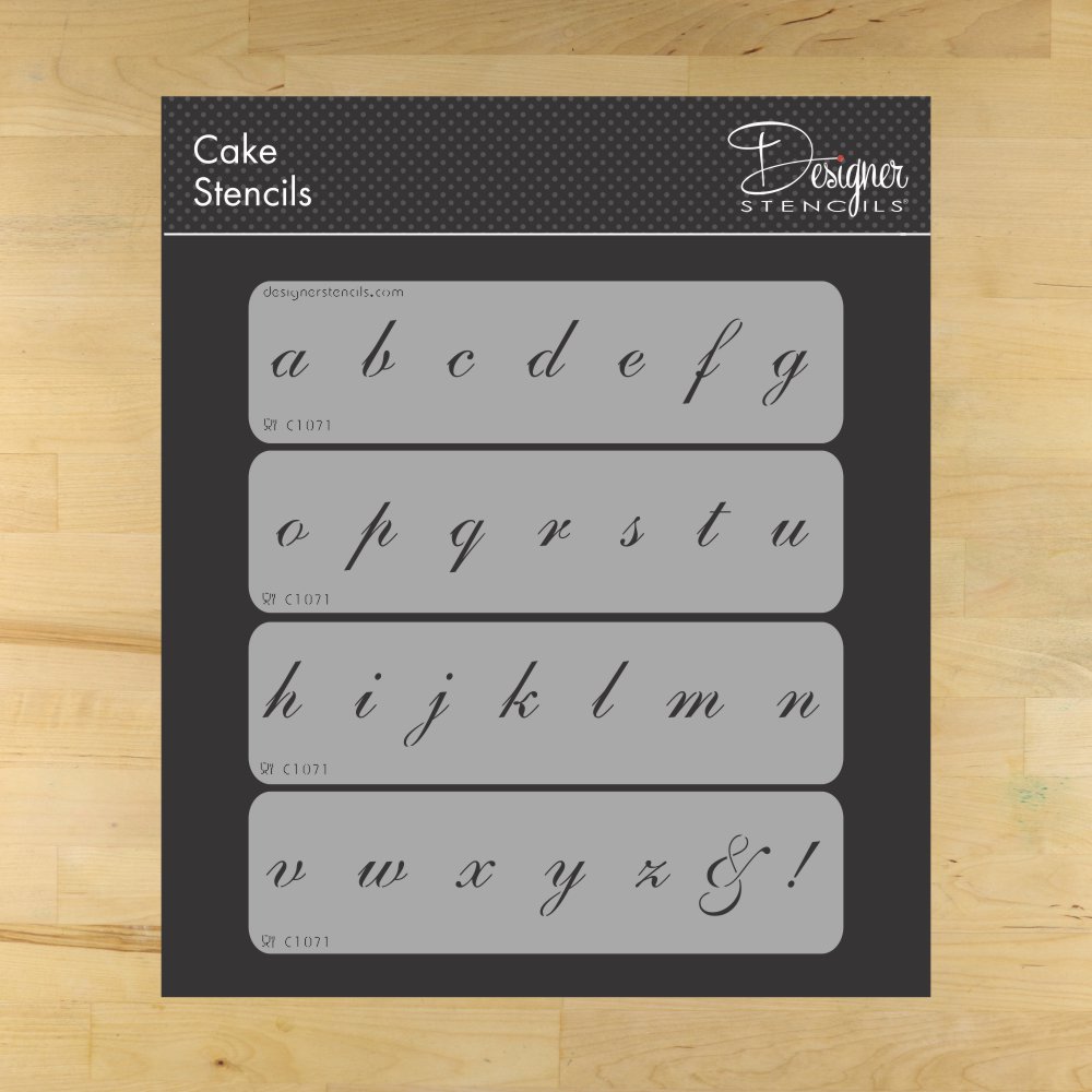 Calligraphy alphabet cake lettering stencil set Clearance