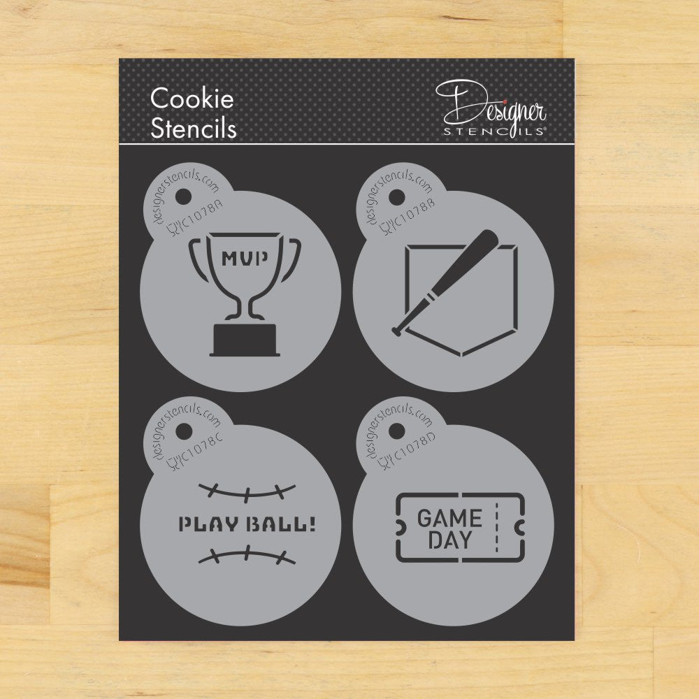 Sports Themed Round Cookie Stencil Set by Designer Stencils