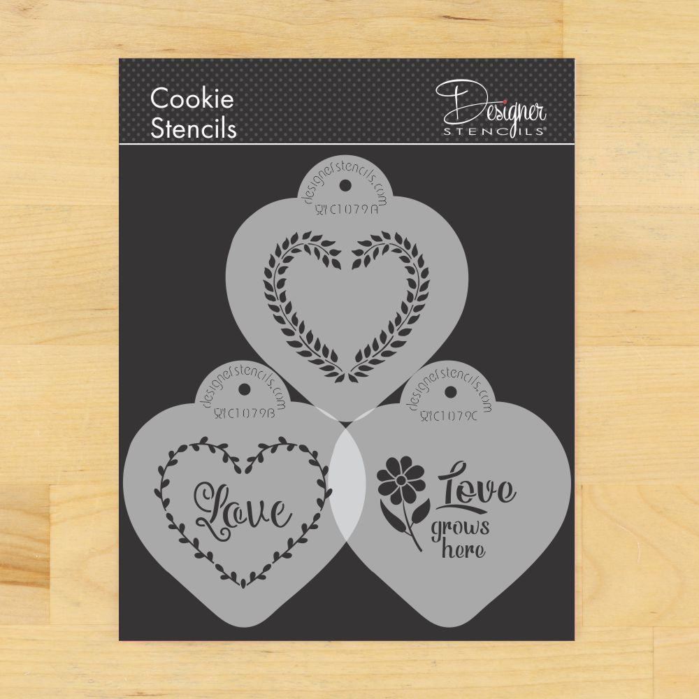 Loving Hearts Cookie Stencil Set by Designer Stencils