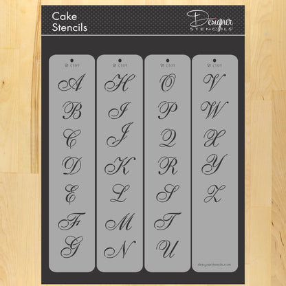 Script Letters 1 1/4 inch for Cakes by Designer Stencils