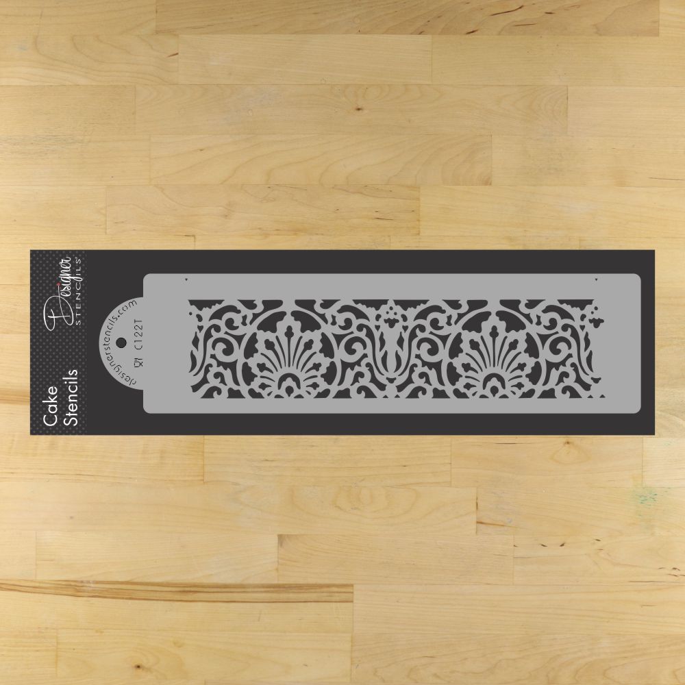 Banded Lace Cake Side Stencil by Designer Stencils