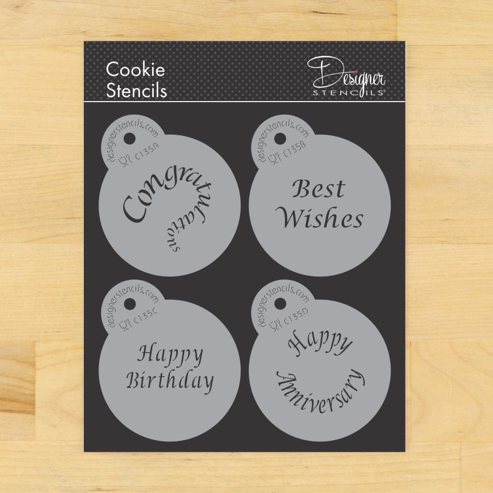 Special Occasions Round Cookie Stencil Set by Designer Stencils