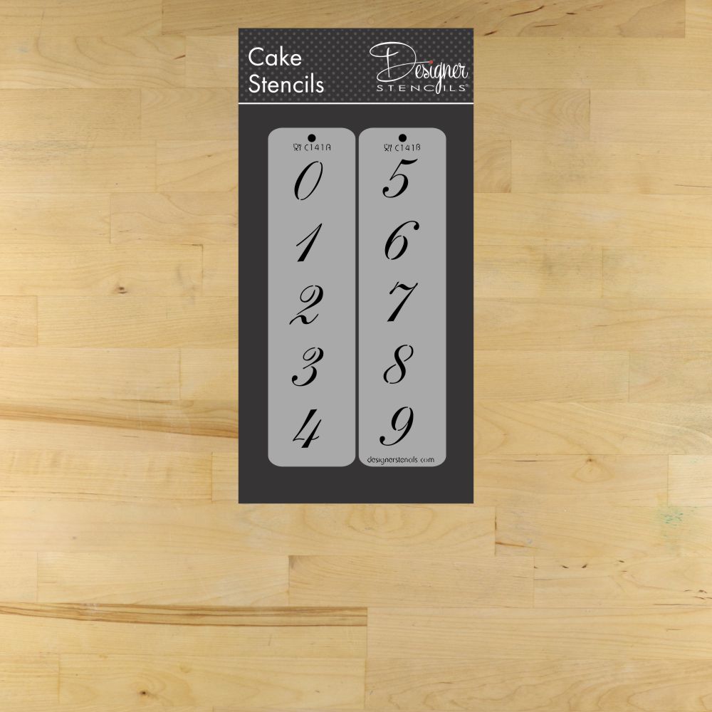 Script Style Numbers for Decorating Cakes - Confection Couture Stencils