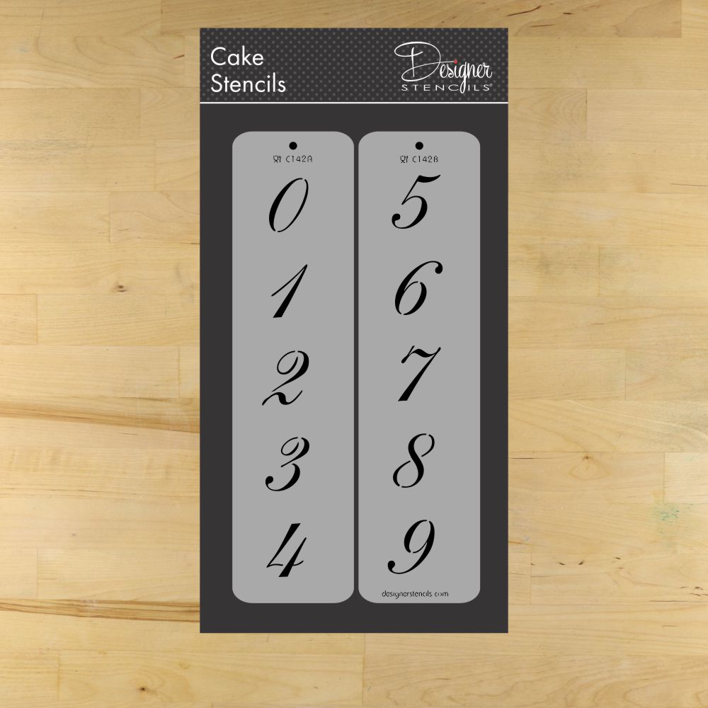 Script Style Numbers for Decorating Cakes – Confection Couture Stencils