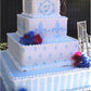 CAKE FOR WEDDING USING Fleur de Lis Allover Print Cake Side Stencil by Designer Stencils